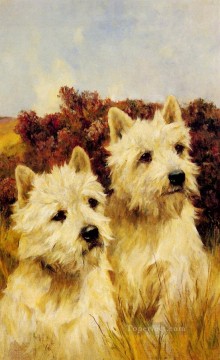 Chien œuvres - Jacque et Jean Champion Westhighland White Terriers animal Arthur Wardle Chien